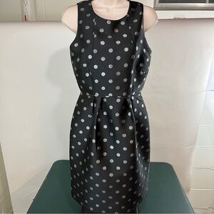 J.CREW Women's Size 0 Black Silver Polka Dot Lined Dress